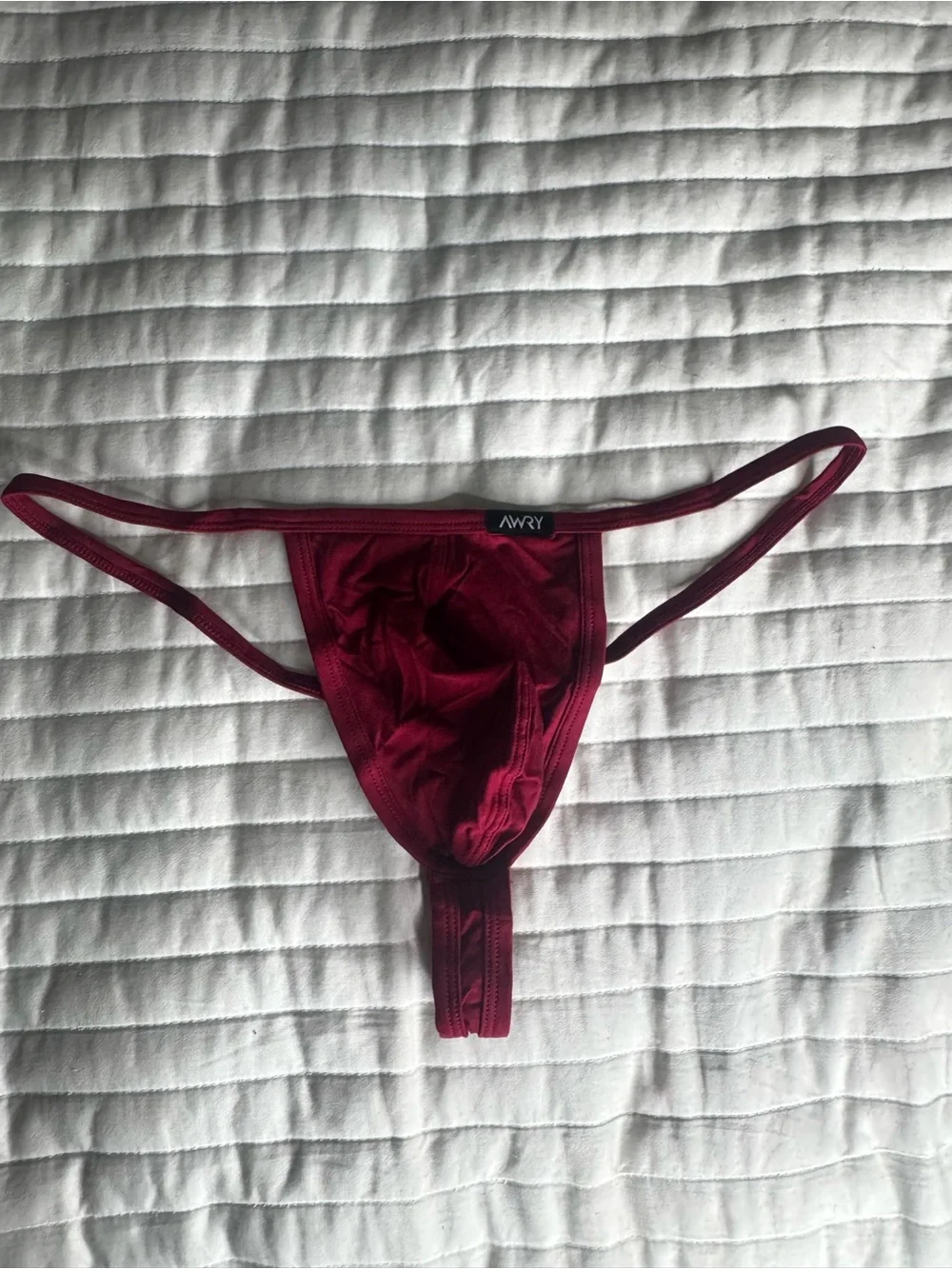 AWRY Men's Minimal String Thong in Burgundy - Invisible Low-Rise Fit